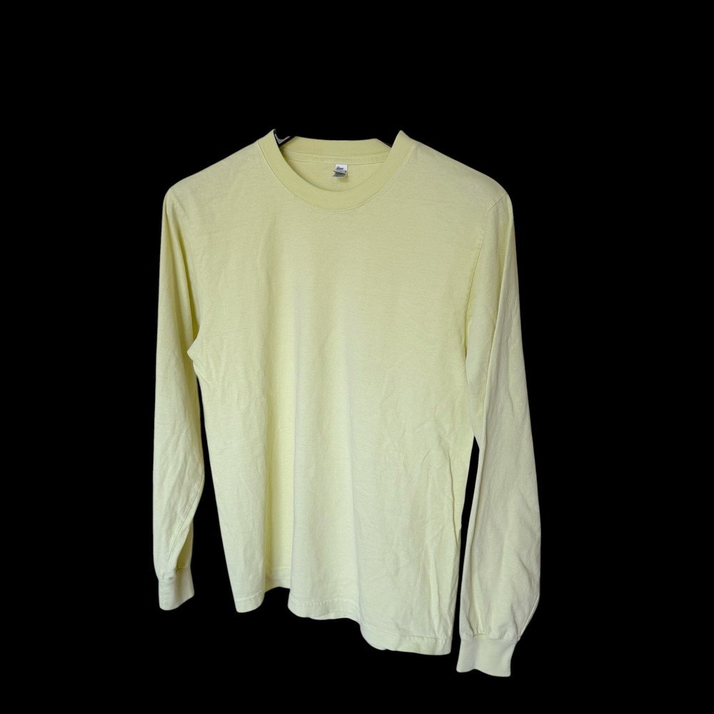Los Angeles Apparel Mens 6.5 oz Heavy Cotton Long Sleeve‎ T-Shirt Yellow Small